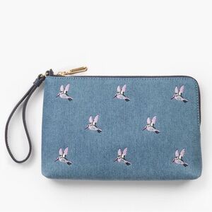 Talbots Hummingbird Blue Denim Wristlet